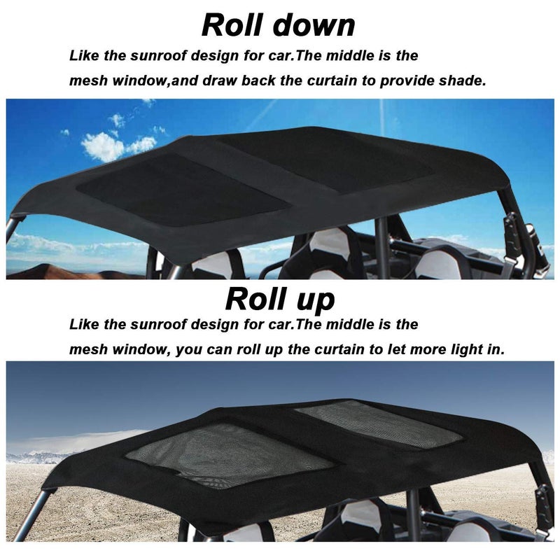 MFC Soft Canvas Roof Top Compatible with for 2014-2023 Polaris RZR 4 900 / XP 4 1000 / XP 4 Turbo 4 Seater Sunshade Soft Top Roof - Image 4
